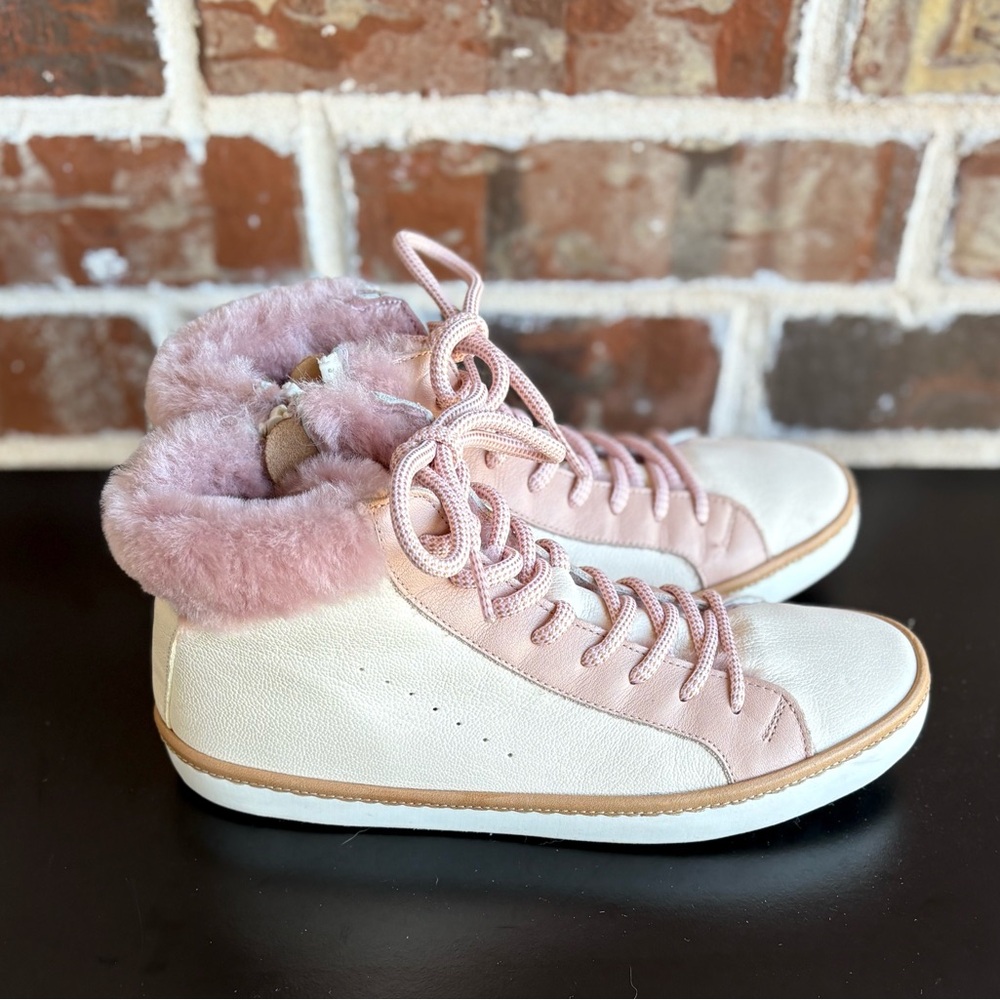 Montelliana 1965 Sandy High Top Sneaker Booties Size 36 Cream Rose Pink